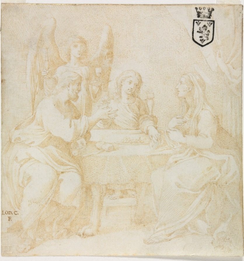 The Holy Family at Table Served by an Angel by Ludovico Carracci (Italian, 1555–1619)