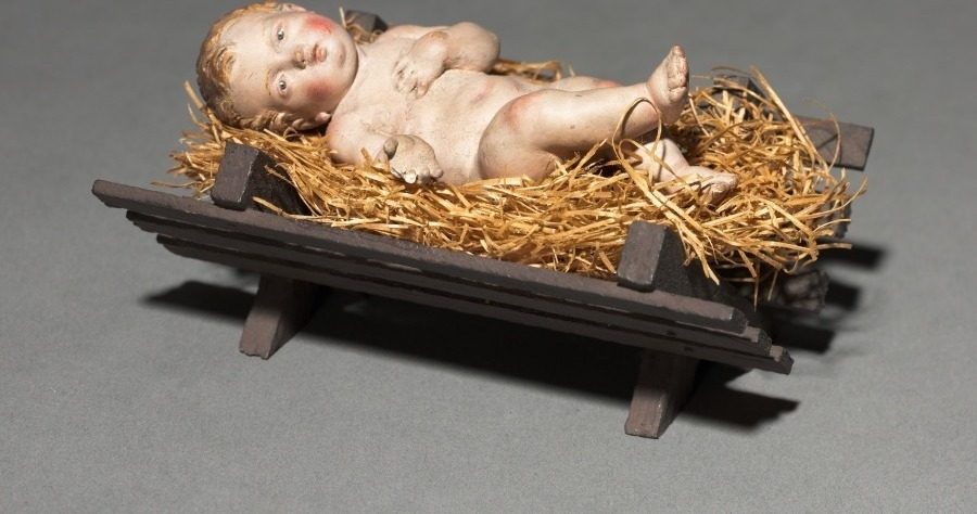 Figure from a Crèche: Infant Christ with Crib and Straw