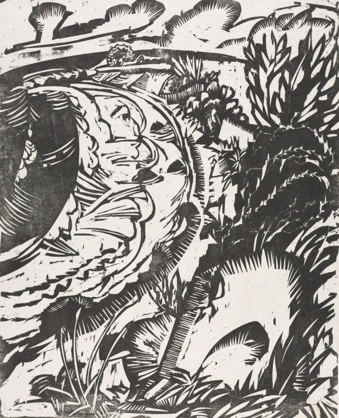 Dune Landscape with a Curving Bay by Ernst Ludwig Kirchner (German, 1880–1938)