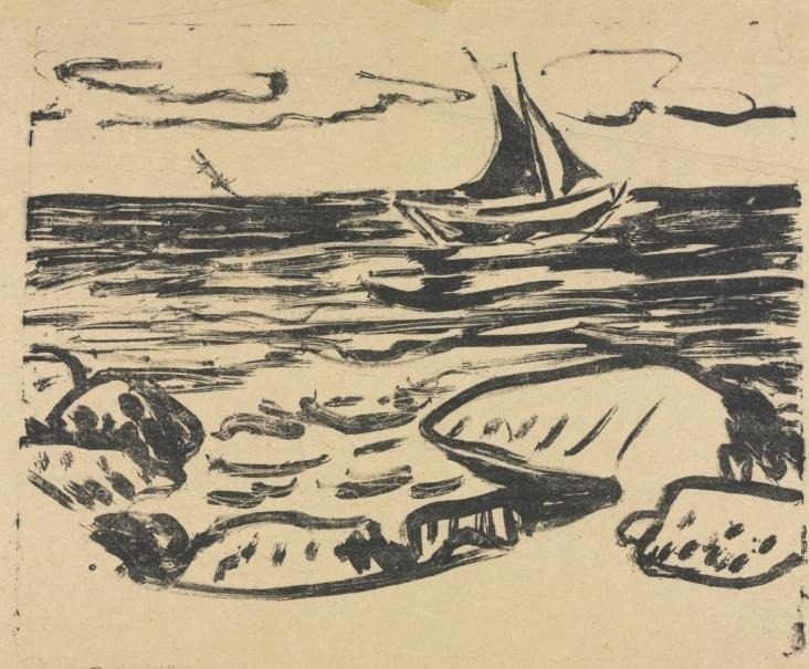 The Sea near Staberhuk by Ernst Ludwig Kirchner (German, 1880–1938)