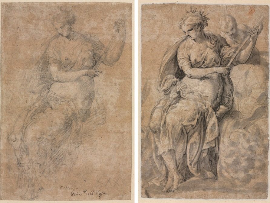 Allegorical Figure (recto and verso) by Niccolo dell' Abbate (Italian, c. 1512–1571)
