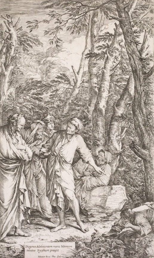 Diogenes and His Cup by Salvator Rosa (Italian, 1615–1673)