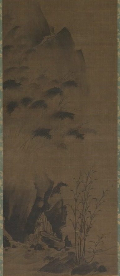 Bamboo in Rain by Genga (Japanese)