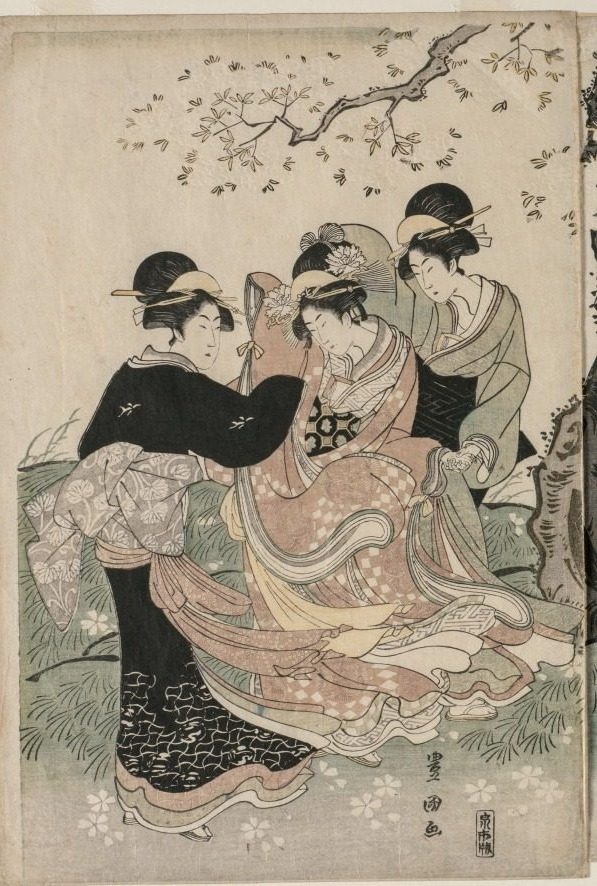 Cherry Blossoms in the Wind by Utagawa Toyokuni (Japanese, 1769–1825)