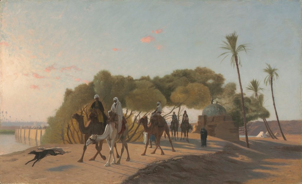 Leaving the Oasis by Jean-Léon Gérôme (French, 1824–1904)