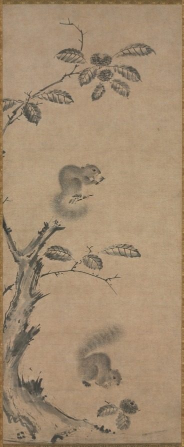 Squirrels on the Chestnut Tree by Ge Shuying (Chinese, active 1300s)