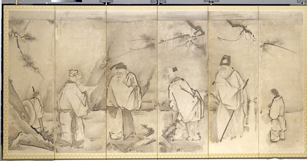 Four Elders of Mt. Shang by Kano Tan’yū (Japanese, 1602–1674)
