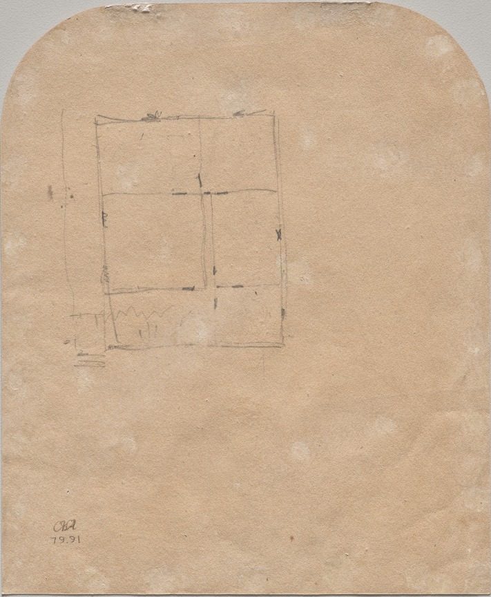 Floorplan (verso) by Jasper F. Cropsey (American, 1823–1900)