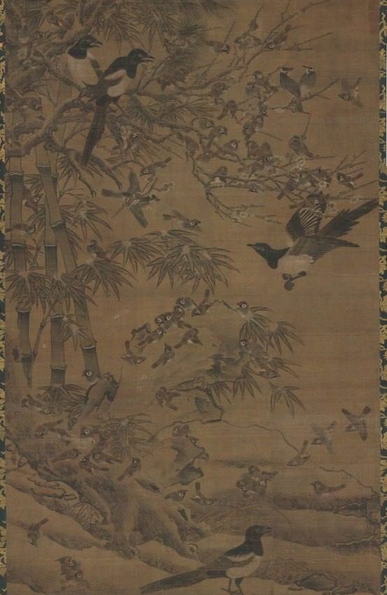 A Hundred Birds and the Three Friends by Bian Wenjin (Chinese, about 1354–1428)