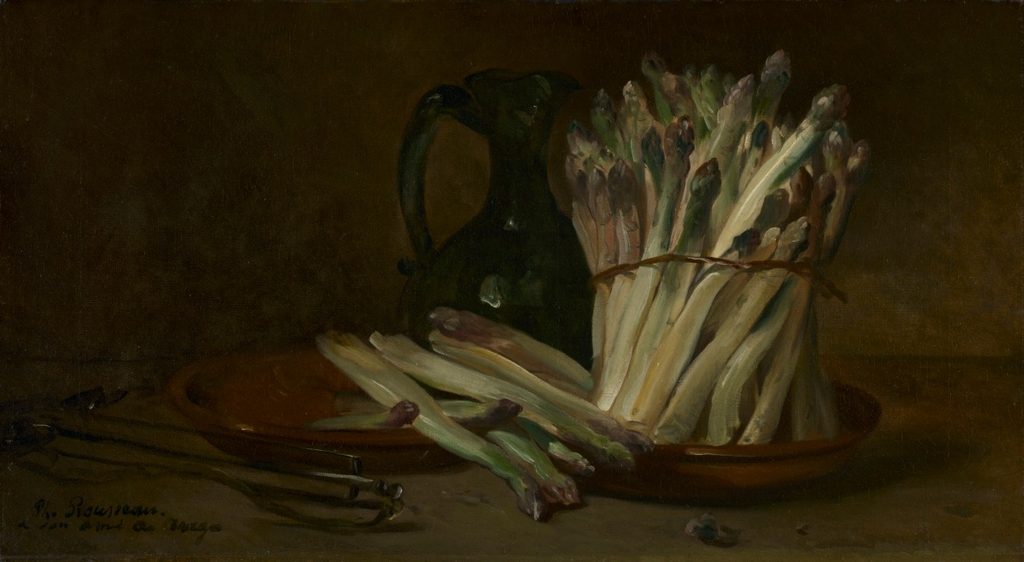 Still Life with Asparagus by Philippe Rousseau (French, 1816–1887)