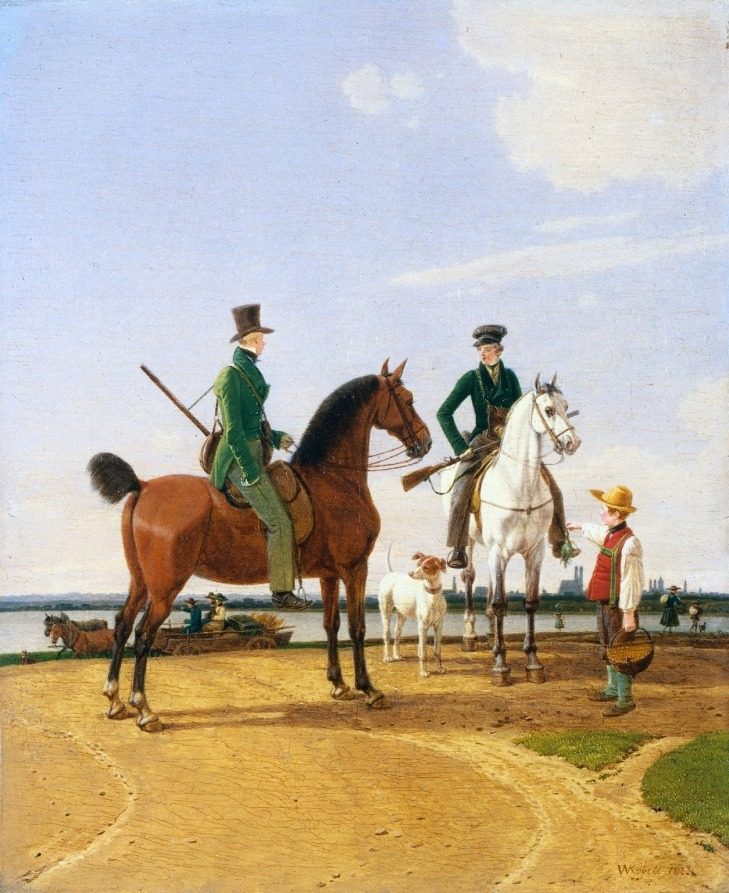 Hunter and Lord at the River Isar with View of Munich by Wilhelm von Kobell (German, 1766–1853)