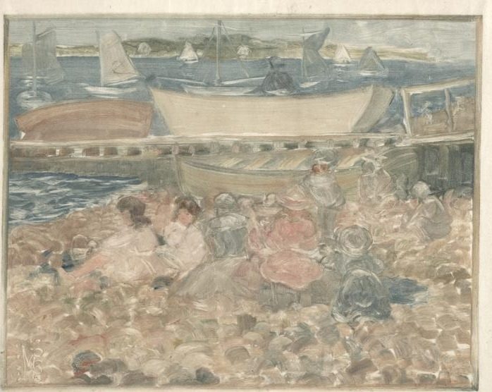 Shipyard: Children Playing by Maurice Prendergast (American, born Newfoundland [now Canada], 1858–1924)