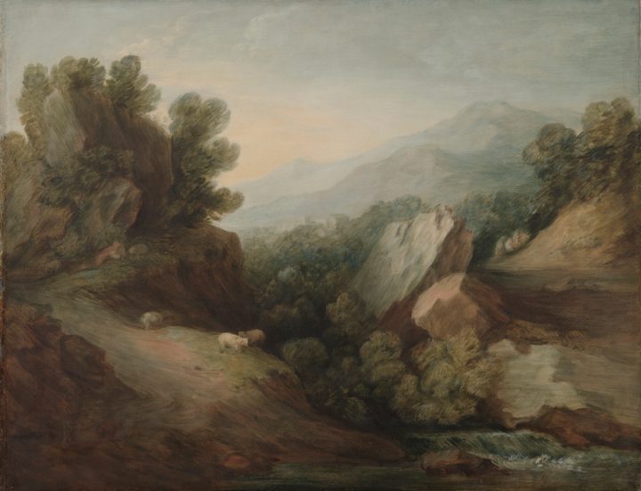 Rocky, Wooded Landscape with a Dell and Weir by Thomas Gainsborough (British, 1727–1788)