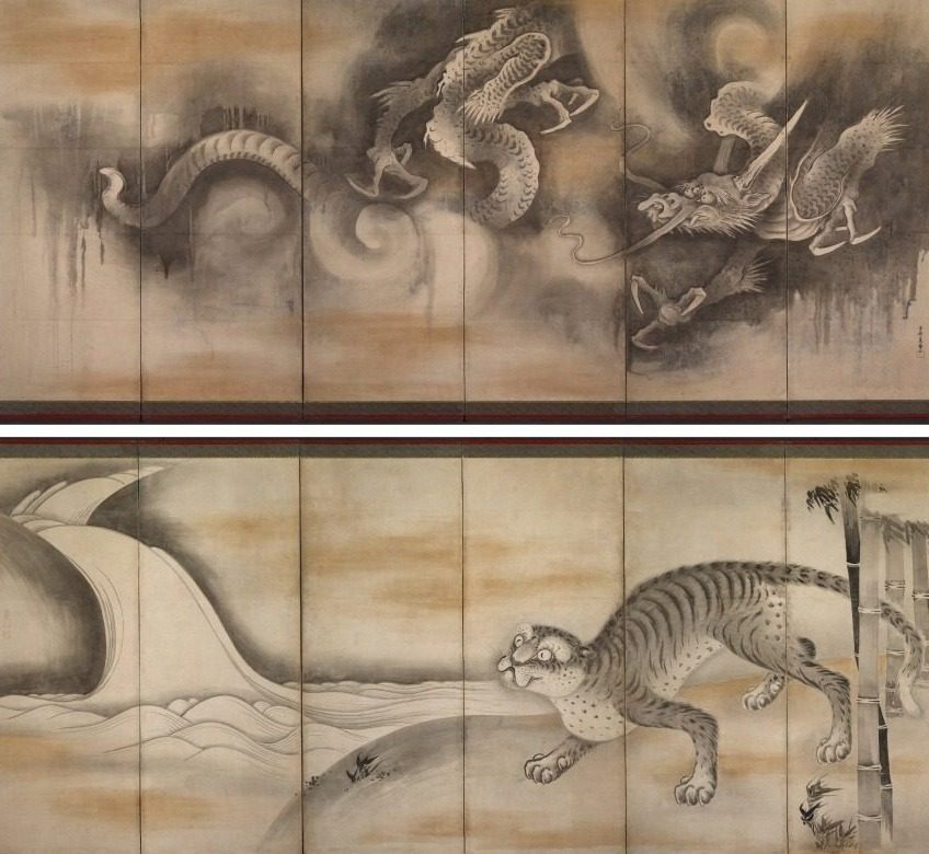 Dragon and Tiger by Soga Nichokuan (Japanese)