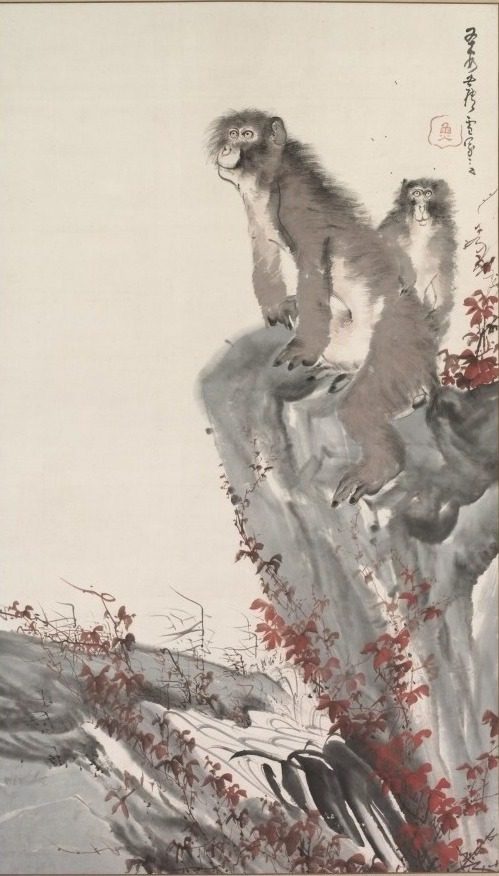 Monkeys by a Stream by Nagasawa Rosetsu (Japanese, 1754–1799)