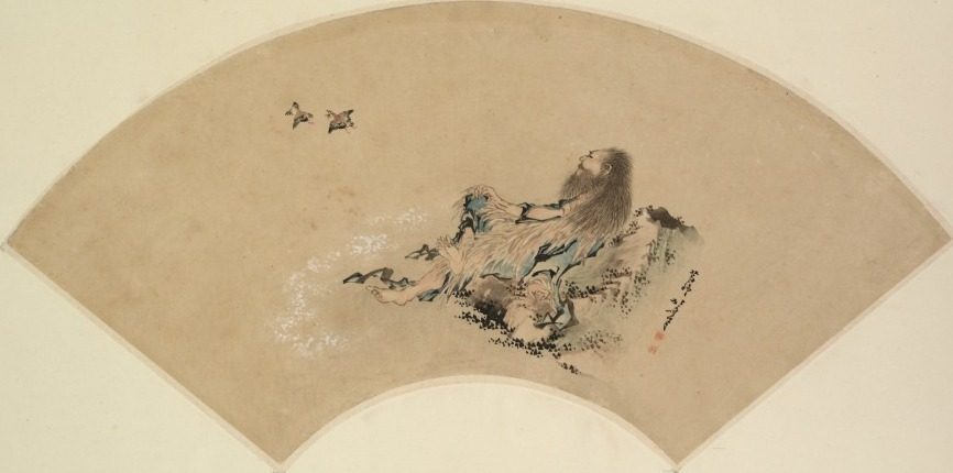 Risshi by the Sea Watching Birds by Katsushika Hokusai (Japanese, 1760–1849)