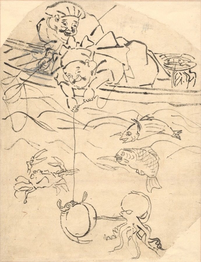 Daikoku and Ebisu, Two of the Seven Gods of Happiness by Utagawa Kuniyoshi (Japanese, 1797–1861)