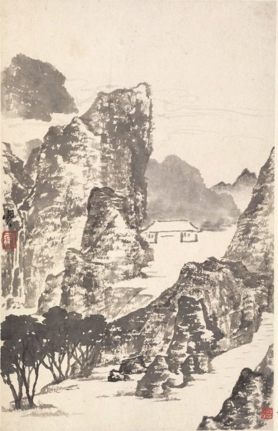 Landscape after Mi Fu by Min Zhen (Chinese, 1730–after 1788)