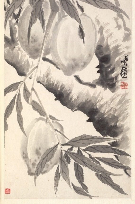 Peaches by Min Zhen (Chinese, 1730–after 1788)