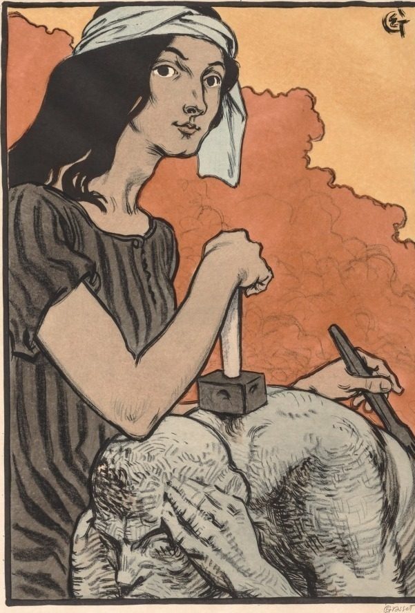 Sculptress by Eugène Grasset (French, 1841–1917)