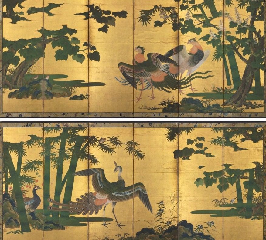 Peafowl and Phoenixes by Tosa Mitsuyoshi (Japanese, 1539–1613)