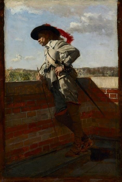 On a Terrace by Ernest Meissonier (French, 1815–1891)