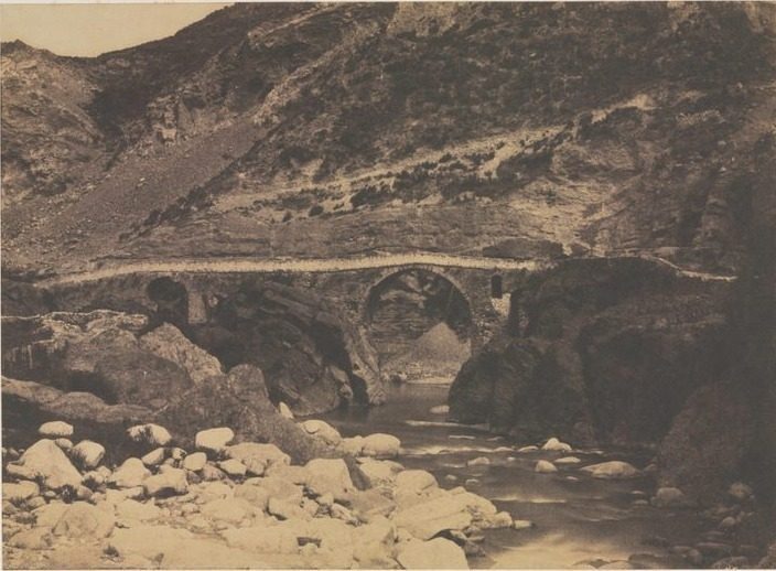 The Bridge of Palalda (near Amelieles-Bains) by Gustave Le Gray (French, 1820–1884)