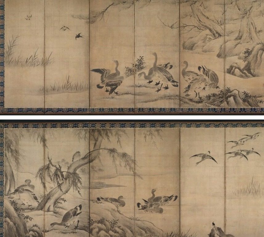 Wild Geese by Kano Sanraku (Japanese, 1559–1635)