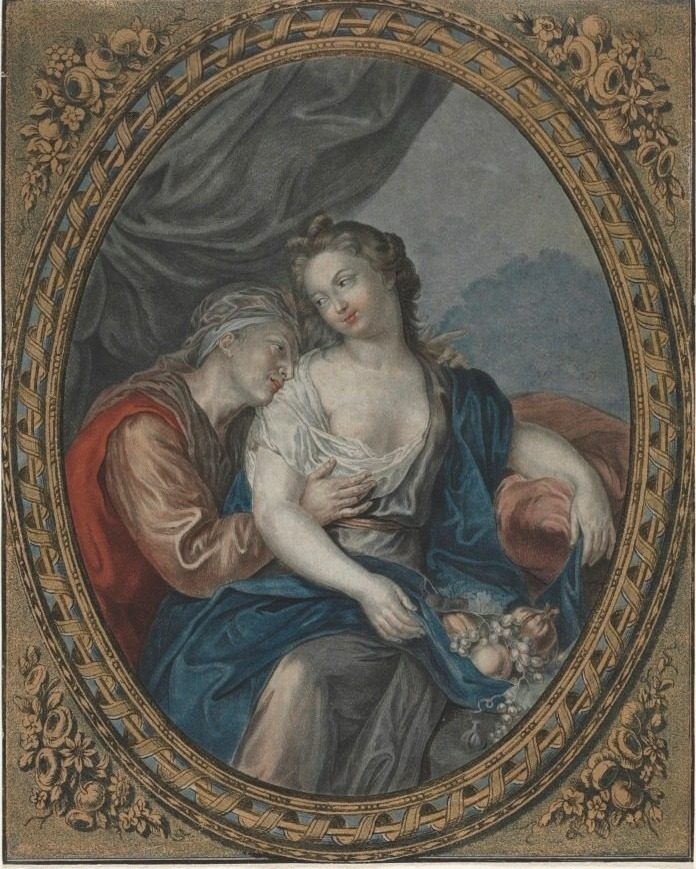Vertumnus and Pomona by Jean François Janinet (French, 1752–1814)