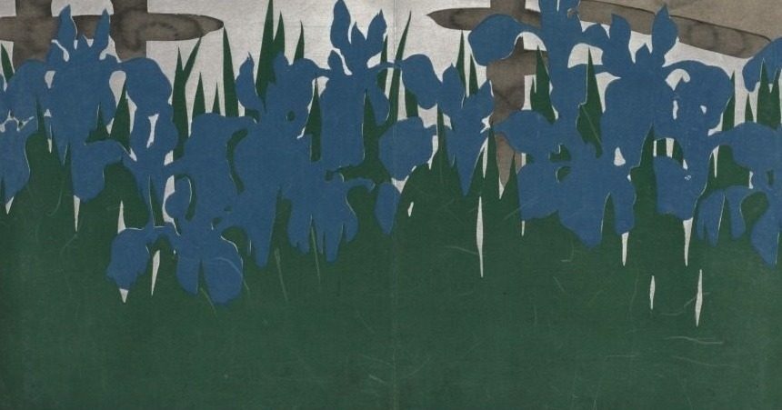 Flowers of a Hundred Worlds (Momoyogusa): Eight Bridges (Yatsuhashi) by Kamisaka Sekka (Japanese, 1866–1942)
