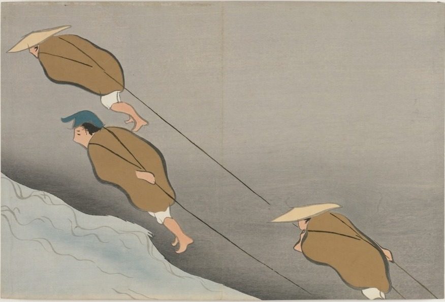 Flowers of a Hundred Worlds (Momoyogusa): Tugging Boats (Hikibune) by Kamisaka Sekka (Japanese, 1866–1942)