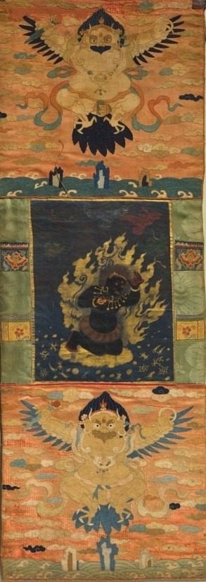 Vajrapani and Garuda by Choying Dorje, the Tenth Black Hat Karmapa (Tibetan, 1604–1674)