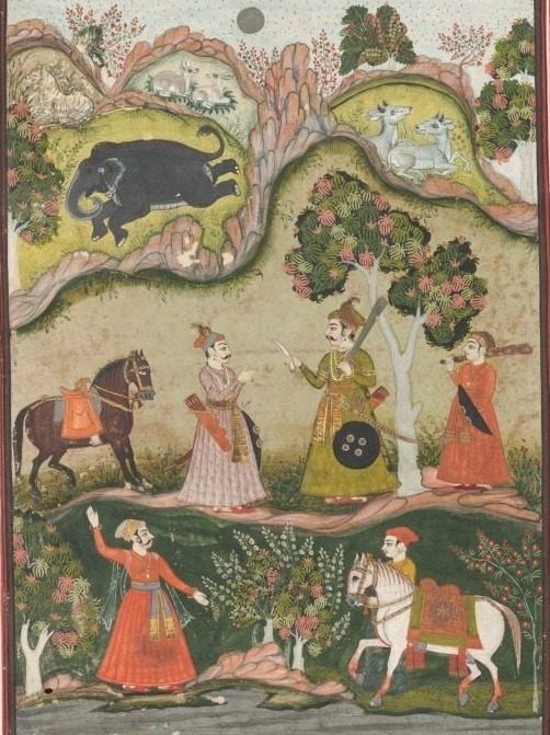 Kanhara Ragini: Song of Inspiration to Krishna for Killing the Elephant Demon, from the Ragamala Series