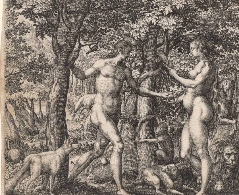 Adam and Eve by Robert Boissard (French, 1570–after 1603)