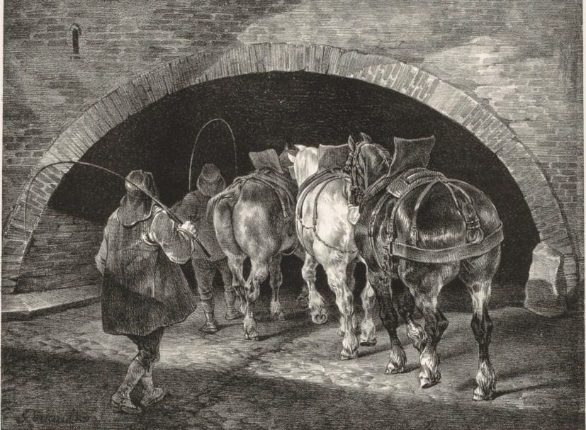 Various Subjects Drawn from Life and on Stone:  Entrance to Adelphi Wharf by Théodore Géricault (French, 1791–1824)