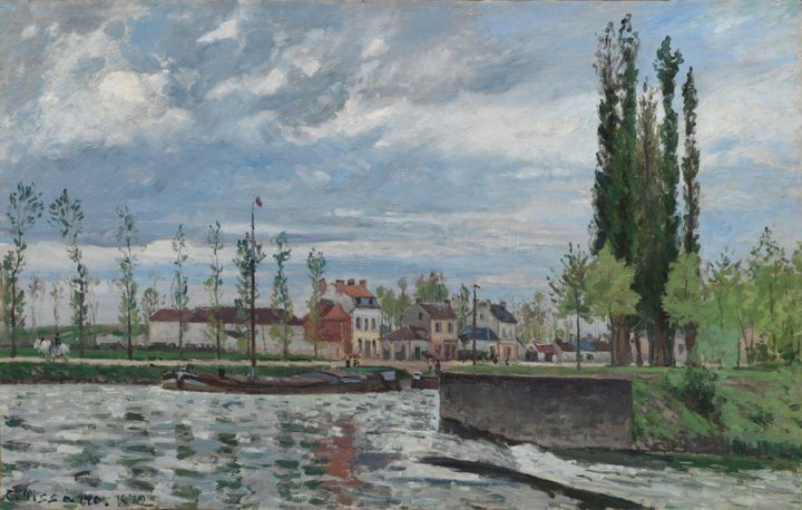 The Lock at Pontoise by Camille Pissarro (French, 1830–1903)