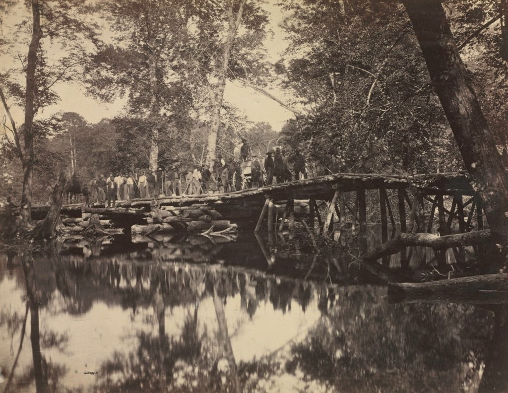 Military Bridge, Across the Chickahominy, Virginia by David B. Woodbury (American, 1866)
