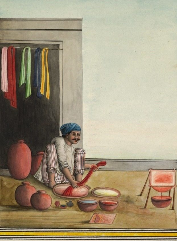 Man Dyeing Cloth