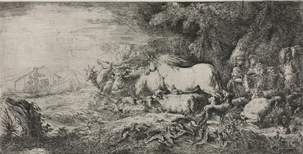 Noah and the Animals Entering the Ark by Giovanni Benedetto Castiglione (Italian, 1609–1664)