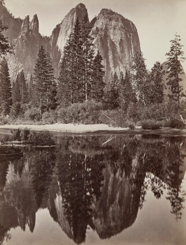 Cathedral Rocks and Reflections, Yosemite by Charles Leander Weed (American, 1824–1903)