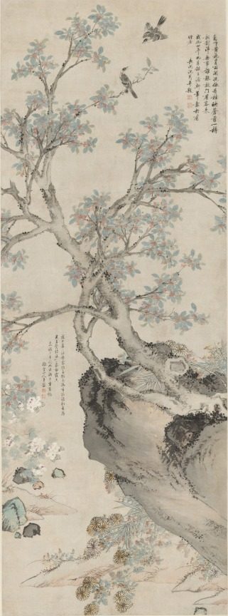 Yellow Chrysanthemums and Red Osmanthus in the Style of Wang Yuan by Shen Zhou (Chinese, 1427–1509)