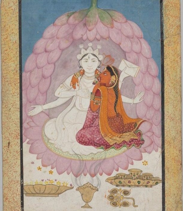 Divine couple seated in a lotus blossom