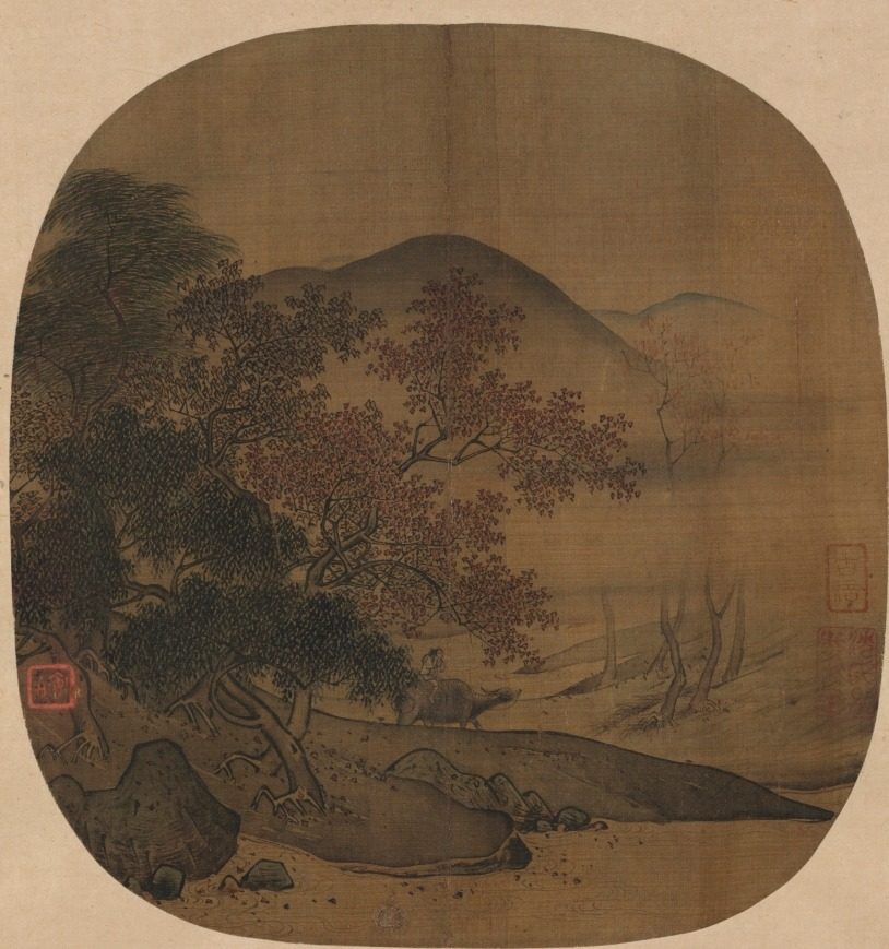 Buffalo and Boy in Autumnal Landscape by Yan Ciping (Chinese, active 1164–1187)