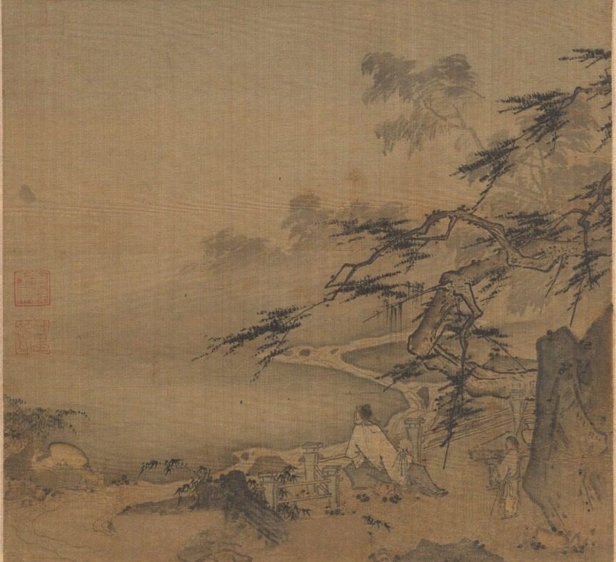 Watching the Deer by a Pine Shaded Stream by Ma Yuan (Chinese, c. 1150–after 1255)