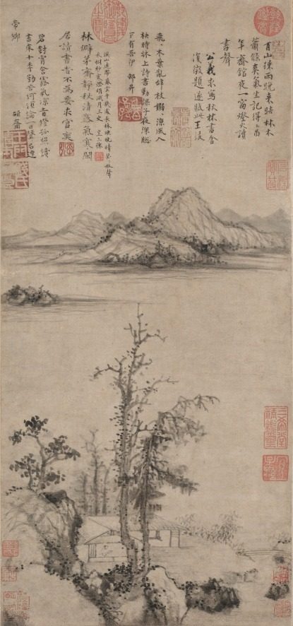 A Scholar's Retreat amid Autumn Trees by Wang Fu (Chinese, 1362–1416)