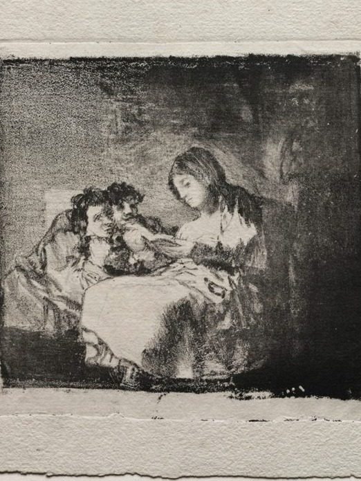 Woman Reading to Two Children by Francisco de Goya (Spanish, 1746–1828)