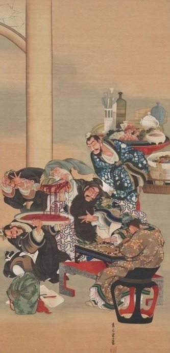 Operating on Guan Yu's Arm by Katsushika Ōi (Japanese, c. 1800-after 1857)