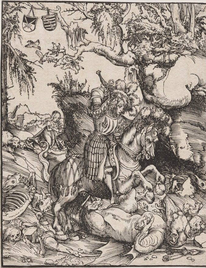 Saint George Slaying the Dragon by Lucas Cranach (German, 1472–1553)