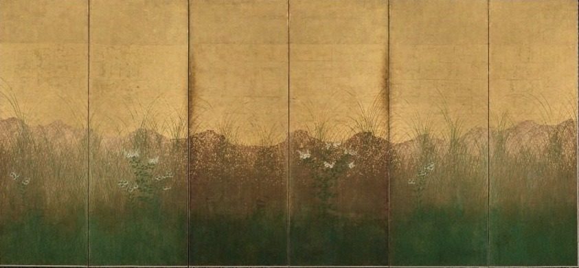 Autumn Evening with Full Moon on Musashino Plain
