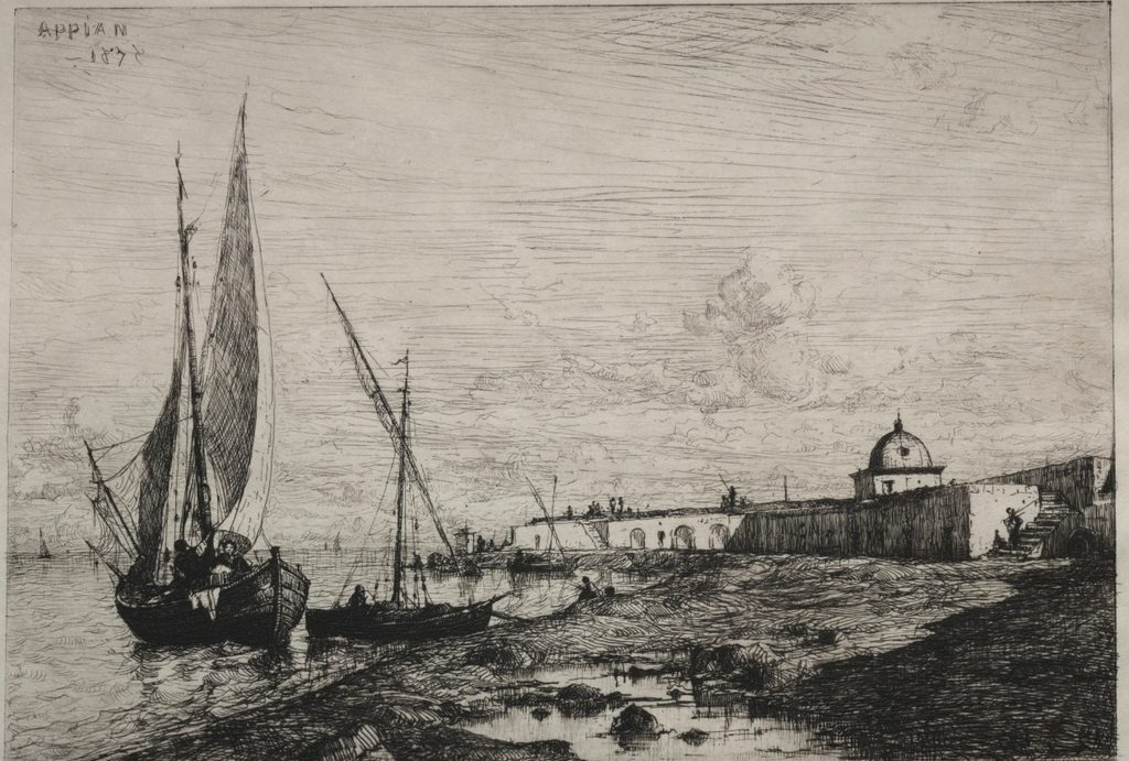 The Port at San Remo by Adolphe Appian (French, 1818–1898)